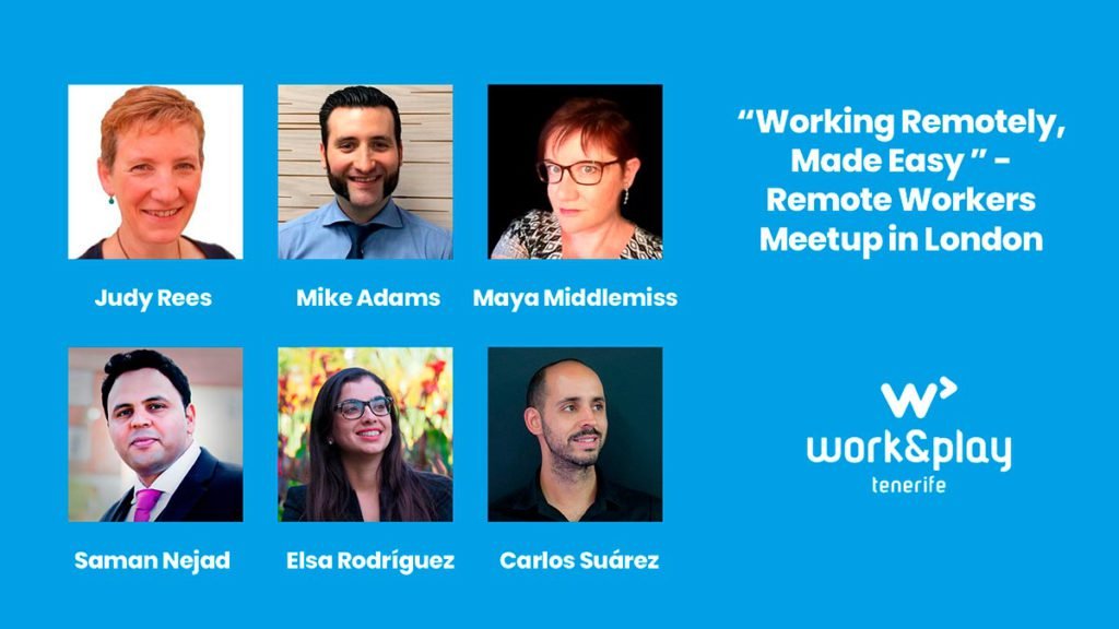 Panel de ponentes en el Working Remotely Meetup London 2019