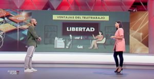 Hablando sobre teletrabajo en el programa Fuera de Plano